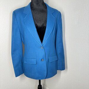 Vintage Pendleton Womens Blue Blazer Size 6 100% Virgin Wool Two-Button Tailored